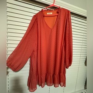 A Beautiful Soul (Altar’d State) - Salmon Pink Longsleeve Dress - NWT (& lined)